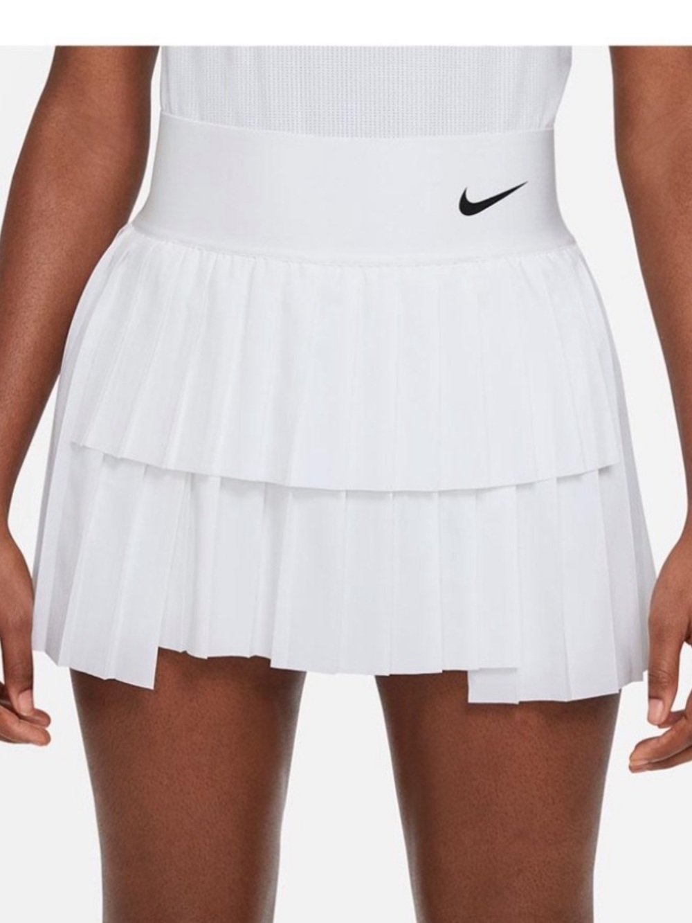 Nike White Layered Pleated Tennis Skort